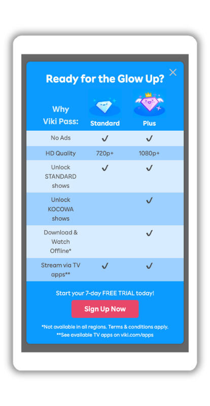 Abandon Series In-App Message: Benefits Chart